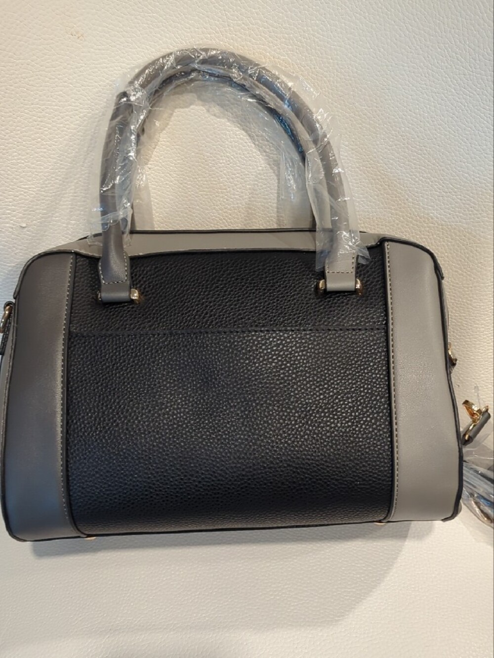 Adrienne Vittadini Black and Gray Panel Satchel/Crossbody - Picture 3 of 8